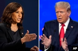 Makamu Rais wa Marekani Kamala Harris na mgombea urais kwa tiketi ya chama cha Republikan Donald Trump