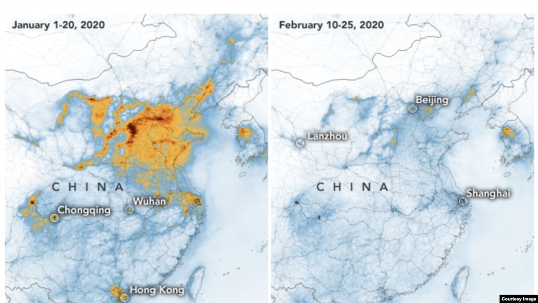 NASA Earth Observatory images by Joshua Stevens, using modified Copernicus Sentinel 5P data processed by the European Space Agency)