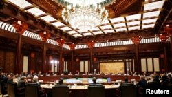 “一帶一路”國際合作高峰論壇領導人圓桌峰會在北京雁栖湖國際會議中心舉行(2017年5月15日）