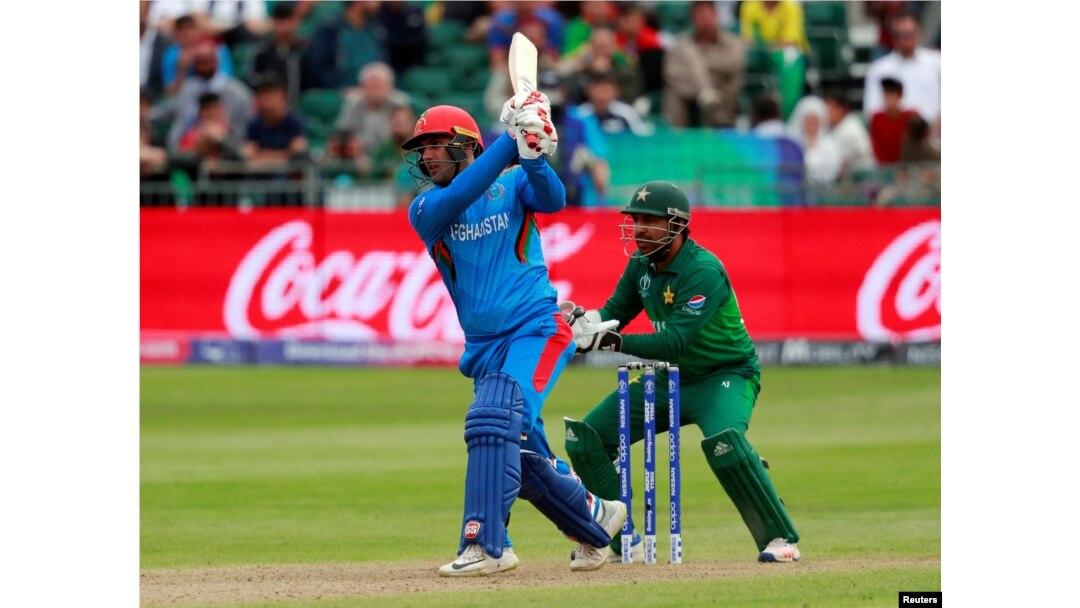 Afghanistan's Mohammad Nabi in action during Pakistan against Afghanistan match, May 24, 2019. (Action Images via Reuters)