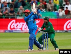 Afghanistan's Mohammad Nabi in action during Pakistan against Afghanistan match, May 24, 2019. (Action Images via Reuters)