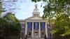 FILE - The John W Long Hall administration building on the campus of Lycoming College in Williamsport, Pa, Oct. 31, 2020. 