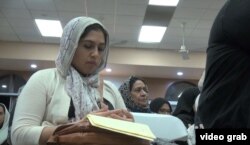 Muslims, and their Christian and Jewish neighbors gathered at a mosque to pray for the San Bernardino mass shooting victims and their families, Corona, California, Dec. 11, 2015.