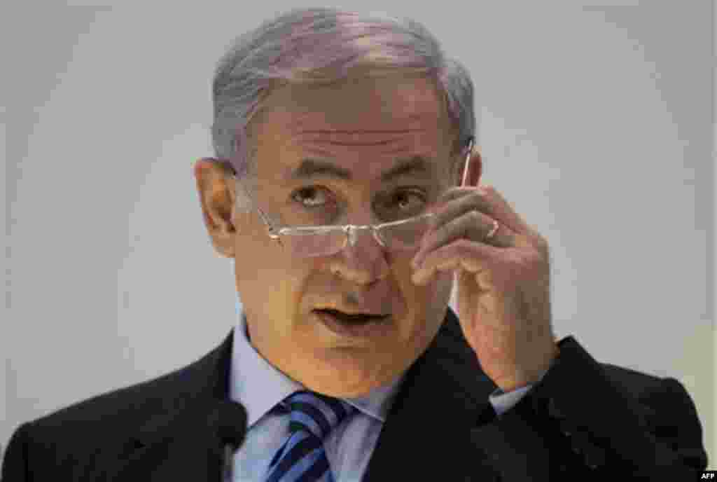 Israeli Prime Minister Benjamin Netanyahu speaks to the media in Tel Aviv, Israel, Monday, Nov. 29, 2010. A U.S. diplomatic cable released by Wikileaks suggests that Israel told Palestinian leaders and Egypt that it was going to attack the Gaza Strip befo