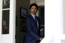 FILE - Canada's Prime Minister Justin Trudeau arrives for a news conference in Ottawa, Canada on July 6, 2020.