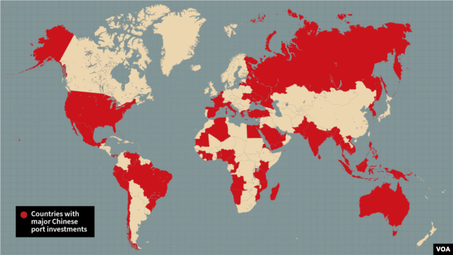 China’s global port expansion means Beijing now has investments in more than 100 ports in 63 countries.