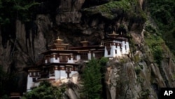 Bhutan's Taktsang Monastery, popularly known as the Tiger's Nest, is built into hillside near Paro , August 21, 2011.
