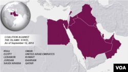 10 negara Arab dalam koalisi melawan ISIS per 12 September 2014.