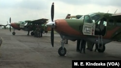 Aircrafts donated by America at the Yaounde military air base in Cameroon, May 11 2018