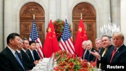 美国总统特朗普与中国国家主席习近平2018年12月1日在布宜诺斯艾利斯共进晚餐