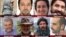 This image, published by the New York-based Center for Human Rights in Iran, shows eight Iranian environmentalists who went on trial in Tehran, Jan. 30, 2019, on suspicion of being spies.