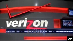 The Verizon studio booth at MetLife Stadium in East Rutherford, N.J. 