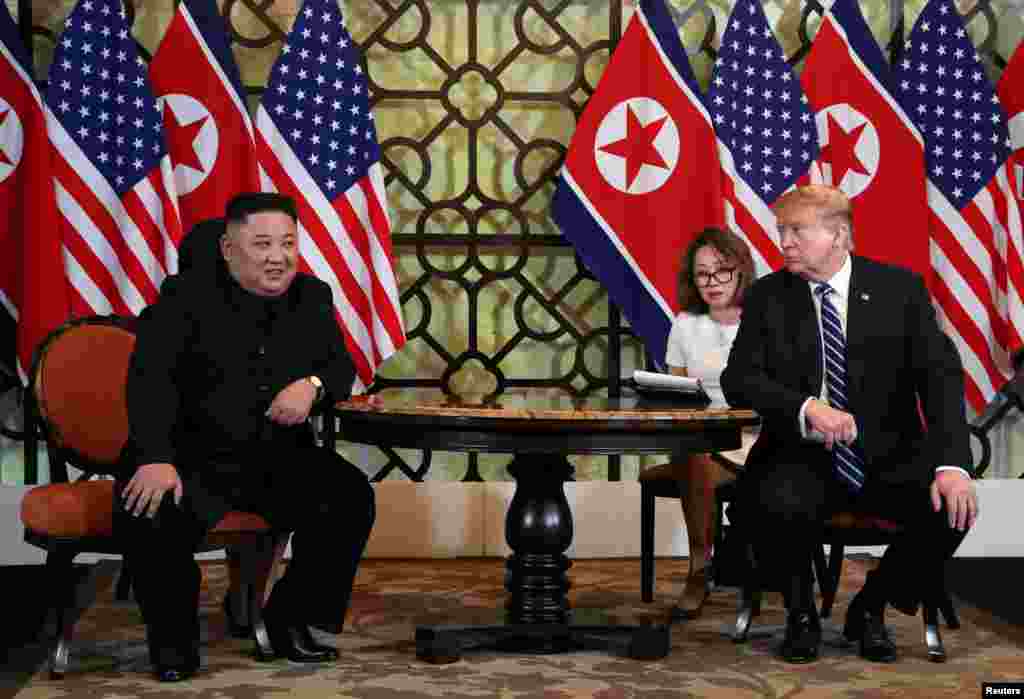 美國總統特朗普和北韓領導人金正恩星期四(２月２８日) 在河內舉行一對一會談。