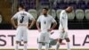 FILE—Israel players react at the end of the Euro 2024 qualifying play-off soccer match between Israel and Iceland, at Szusza Ferenc Stadium in Budapest, Hungary, March 21, 2024.