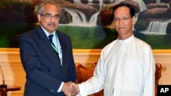 버마를 방문 중인 비제이 남비아르 유엔 버마 특사가 15일 사이 마우크 캄 부통령과 회담했다.