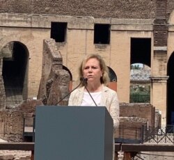 Alfonsina Russo, director of the archaeological park of the Colosseum. (Sabina Castelfranco/VOA)