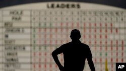 Patrick Cantlay waits to putt on the 17th green during the first round of the Masters golf tournament in Augusta, Georgia.