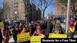 Tibetans in New York were able to persuade a Queens Public Library to close an exhibit sponsored by the Chinese Consulate, Feb. 22, 2020. (Students for a Free Tibet)