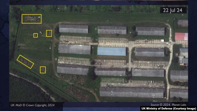 Satellite images. Reduction of Armored vehicles, Tank storage base, Arsenyev, Russia - image provided by UK Ministry of Defence