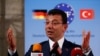 FILE - Istanbul Mayor Ekrem Imamoglu speaks after being given the German-Turkish Friendship Award "Kybele 2019" in Berlin, Nov. 8, 2019. 