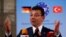 FILE - Istanbul Mayor Ekrem Imamoglu speaks after being given the German-Turkish Friendship Award "Kybele 2019" in Berlin, Nov. 8, 2019. 