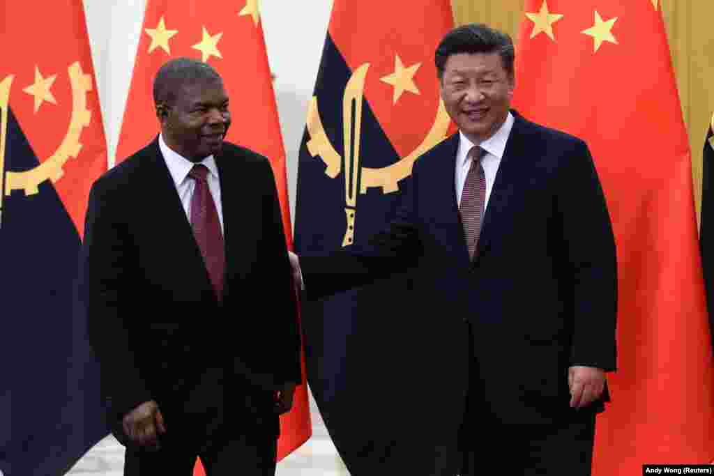 Presidente angolano, João Lourenço, com Presidente chinês, Xi Jinping, durante a cimeira China África em Pequim. 2 de Setembro 2018