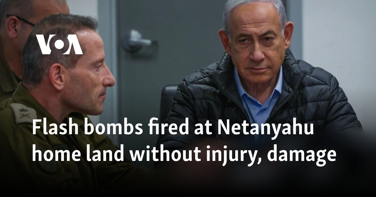 Flash bombs fired at Netanyahu home land without injury, damage