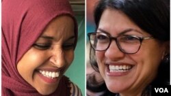 Ilhan Omar et Rashida Tlaib, les deux premières musulmanes élues au Congrès des Etats-Unis en novembre 2018