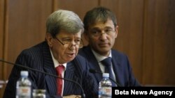 Šef delegacije Evropskog parlamenta za Jugoistočnu Evropu Eduard Kukan i šef Delegacije EU u Srbiji Vensan Dežer.
