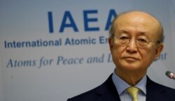 FILE - International Atomic Energy Agency Director General Yukiya Amano addresses a news conference during a board of governors meeting at the IAEA headquarters in Vienna, March 4, 2019.