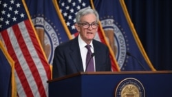 Kepala Bank Sentral AS atau Federal Reserve, Jerome Powell memberikan keterangan pers di Washington, DC hari Rabu (18/12). 