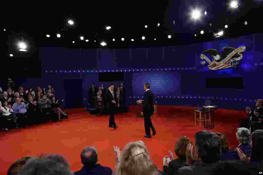 Members of the audience were invited to ask questions at the second presidential debate in Hempstead, New York, October 16, 2012.