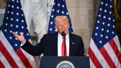 Presiden Amerika Serikat Donald Trump menyampaikan pidato para acara Sarapan dan Doa Nasional di Gedung Capitol Amerika Serikat, Washington, D.C., 6 Februari 2025. (Mandel NGAN / AFP)