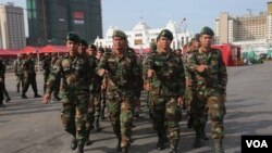 FILE: The armies in sport tournament of Royal Cambodian Arm Force open ceremony at Koh Pich, in Phnom Penh, January 5, 2017. (Kann Vicheika/VOA Khmer)