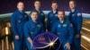 Expedition 35 crew members pose for a crew portrait. Pictured in front row are Canadian Space Agency astronaut Chris Hadfield (R), commander; and Russian cosmonaut Pavel Vinogradov, flight engineer. Pictured from left (back row) are Russian cosmonaut Alexander Misurkin, NASA astronaut Chris Cassidy, Russian cosmonaut Roman Romanenko and NASA astronaut Tom Marshburn, all flight engineers.