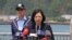台湾总统蔡英文在海军苏澳基地视察台湾海军。（美国之音杨明拍摄）