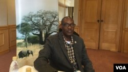 Kaddu Sebunya, president of the African Wildlife Foundation, calls on African governments to urgently address the issue of poaching which he said was almost depriving the continent of its resources as slave trade did, Harare, July 2016. (S.Mhofu/VOA)
