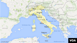 Italy, featuring the cities of Rome, Milan, Naples, Turin, Palermo, Genoa, Bologna, Florence, Catania, and Venice