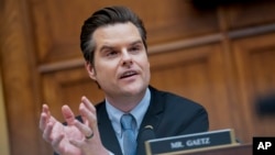 ARCHIVO - El representante republicano Matt Gaetz, de Florida, habla en el Capitolio en Washington, el 12 de marzo de 2024. 