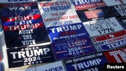 Memorabilia are shown for sale outside the Conservative Political Action Conference (CPAC) in Orlando, Florida, Feb. 27, 2021. 