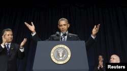 U.S. President Barack Obama speaks as he attends the National Prayer Breakfast in Washington, Feb. 4, 2016