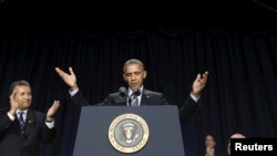 Presiden AS Barack Obama dalam acara tahunan National Prayer Breakfast atau sarapan dan doa bersama di Washington, 4 Februari 2016.