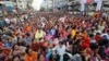 Bangladesh Hindus participate in a rally demanding that an interim government withdraw all cases against their leaders and protect them from attacks and harassment, in Chattogram, Bangladesh, Nov. 1, 2024. 