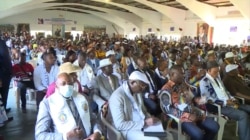 Supporters of Cameroon President Paul Biya are seen gathered in Monatele, Nov. 6, 2021. (Moki Edwin Kindzeka/VOA)