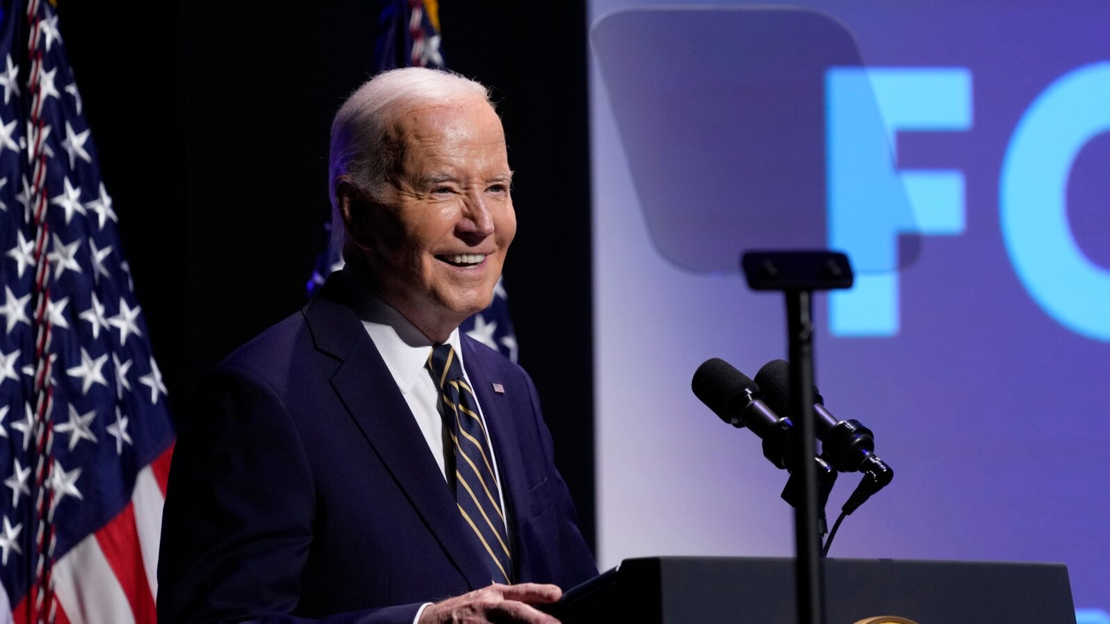 FILE - U.S. President Joe Biden speaks at the National Museum of African American History and Culture in Washington, May 17, 2024. He plans to travel to Africa next week.