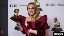 ARQUIVO: Adele durante os Grammy em Los Angeles, edição 65.