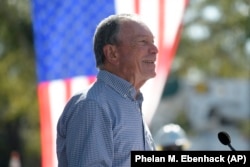 Former New York City Mayor Michael Bloomberg, who donated $1.8 billion to Johns Hopkins University last year, speaks during a visit to an Orlando Utilities Commission facility Friday, February 8, 2019, in Orlando, Florida.
