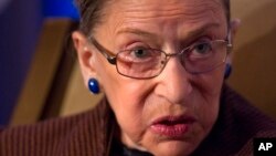 FILE - Supreme Court Justice Ruth Bader Ginsburg speaks to the Northern Virginia Technology Council in Reston, Va, on Dec. 17, 2013.