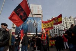 2019년 프랑코 전 스페인 총통 사망 44주년을 맞아 수도 마드리드에서 시위하는 사람들