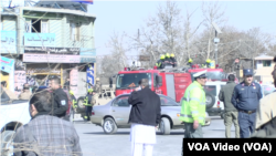 Bom bunuh diri di dekat kompleks Kementerian Dalam Negeri Afghanistan di Kabul, Afghanistan, 27 Januari 2018. 